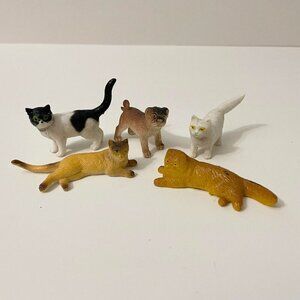 Vintage Cats and Dog Pencil Toppers Kittens Rubber Mini Animal Figures